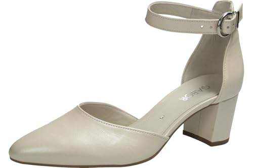 Gabor 81.340.60 Damen Spangenpumps Glattleder in Weiss - Gr. 39