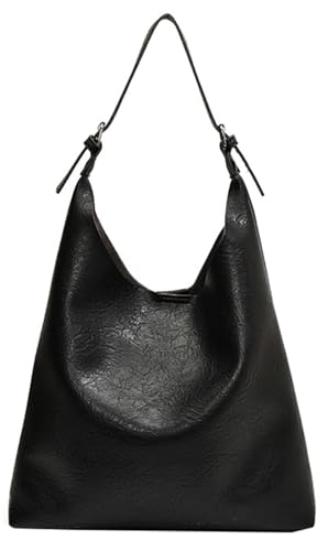 Fashion PU Leather Tote Bag Women Men Stylish Fall Shoulder Bag Inner Zipper Pouch Minimalist Daily Commute Handbag