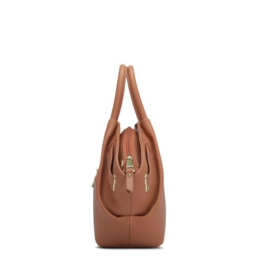 Image of Da Milano Leather Satchel Bag for Women - Orange