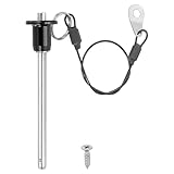 PATIKIL 3/16"(5mm) Durchmesser 304 Edelstahl Schnellspannstift Nutzbare Länge 2.4"(60mm) Druckknopf-Kugelraststift Mit 25cm Sicherungsleine M5 Schraube Silber