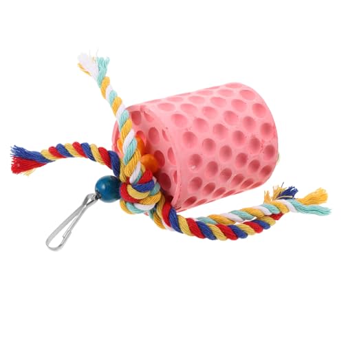 BCOATH Parrot Chew Mineral Stone with Bell Engaging Beak Grinding Aid for Parakeets and Parrots Convenient Hanging for Birdcages Promotes Healthy Teeth and Prevents Overgrowth