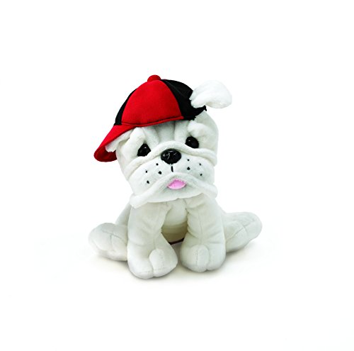 Image of Burton & Burton Plush Eugene - White Bulldog with Baseball Cap