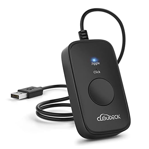 Cloudeck Mouse Jiggler Undetectable, USB Mover, Gaming Automatic Continuous Click Device, Plug & Play, Simulate Mouse Pointer Movement to Prevent PC Sleep