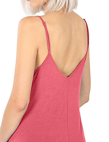 Image of ALLLA Women's Lightweight Flowy Summer Dress - Adjustable Strap Knee Length Dress with Side Pockets. Casual, Beachwear