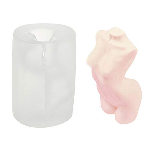 ALTcompluser Siliconen Kaars Mallen 3D Vrouwen Body Shape Mold voor Hars Crafting Model Body Stand Ornament,Siliconen Hars Mold Kaars Maken Zeep Chocolade Decor (Wit Vrouw)