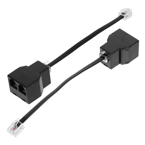 HONMEET 2Pcs Telephone Splitter Adapter Core Line Adapter for Stable Signal Transmission Detachable Design for Landline and Fax Use