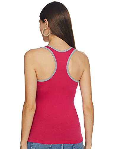 Image of Longies Women's Racer Back Regular Tank Top (LWRTPO3V001 Rani,Grey Milange & Mustard S)