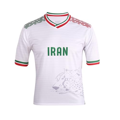SINLEISI IranFan Soccer Jersey for 2026 World Cup Fan Soccer Jersey (Iran Medium) White