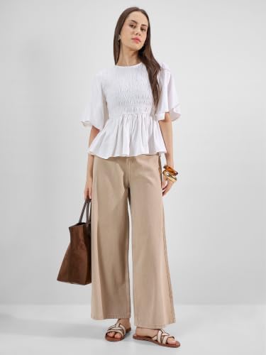 Image of Tokyo Talkies Women Straight Fit High-Rise Parallel Trousers