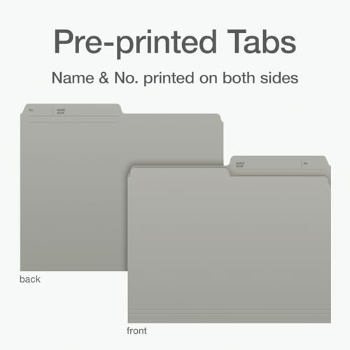 Pendaflex File Folders, 1/2 Cut Tab, Letter Size, Gray, Durable Paper Stock, 100/Box, Ideal for Office/Home/School File Organization, Made in Canada image 8