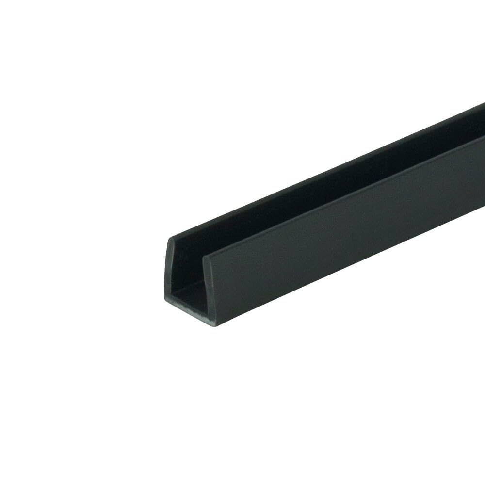Outwater Plastics Black 1/4'' Styrene Plastic U-Channel/C-Channel 48 Inch Lengths (Pack of 3)