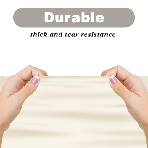 Image of Kopokita 6 Pack Ivory Plastic Tablecloths Disposable 54 x 108 Inch