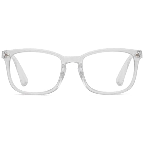 Reducblu Square Reading Glasses for Women - Oversized Readers Ladies - Clear Frame +1.50 Cover