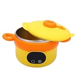 ZAWELIYO Ciotola Elettrica per Alimenti per Bambini, Scaldavivande Senza Fili in Acciaio Inossidabile 304 con Grande capacità di 470 Ml, Batteria da 3600 MAh per L'alimentazione i (Gialla)