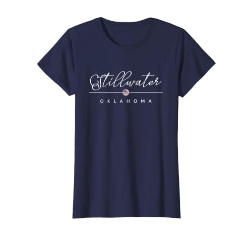 Stillwater Oklahoma OK on Stillwater T-Shirt, Women, Navy Blue, X-Small