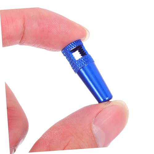 8 piezas tapas de válvula para bicicleta de aleación de aluminio color azul con diseño perforado para mejor flujo de aire miniatura 4
