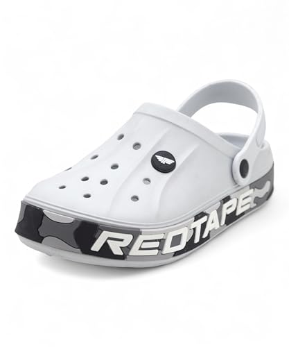Image of Red Tape Mens Lightweight EVA Clogs Slip-On Comfortable Casual Footwear with Adjustable Back Strap and Anti-Slip Outsole