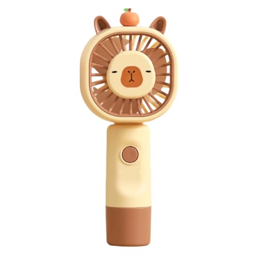 | Designo Attraente per Tutte le Età: Questo ventilatore portatile mini presenta un'adorabile a cartone animato di capibara e una palette di colori tenui, migliorando immediatamente il piacere d'uso. È la scelta attraente per utenti di tutte le età durante attività all'aperto, spostamenti quotidiani o relax in casa.