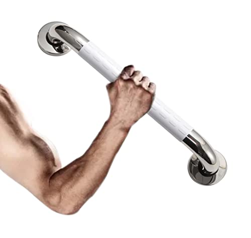 Maloftars Haltegriffe für Senioren Handlauf Haltegriff dusche Edelstahl mit Ø35mm Badewannengriff Rutschhemmender Grifffläche Wandgriff Bad WC Badewanne Sicherheitsgriff Kinder Schwangere 38cm Cover