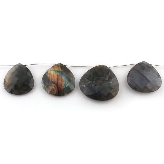 Perles Labradorite briolettes cœur 35mm-41mm fil de 8 pouces SB26