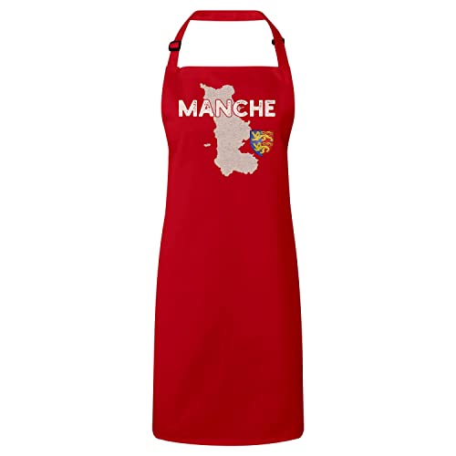 Tablier cuisine Normandie rouge vintage en coton premium résistant
