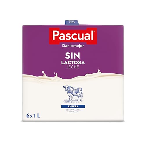 Pascual- Leche Pascual entera sin Lactosa. Bienestar Animal. Formato 6 x 1L.