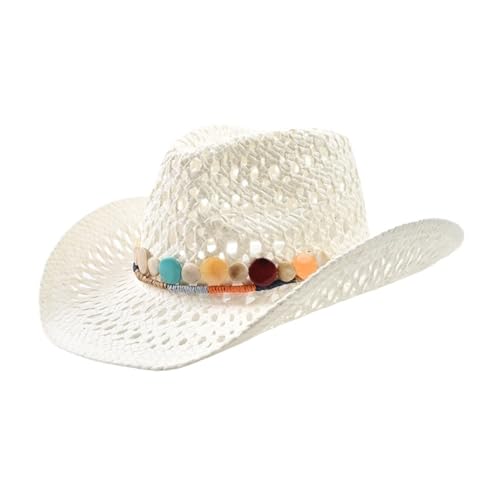 Chapeau de paille cowboy pour femme élégant été