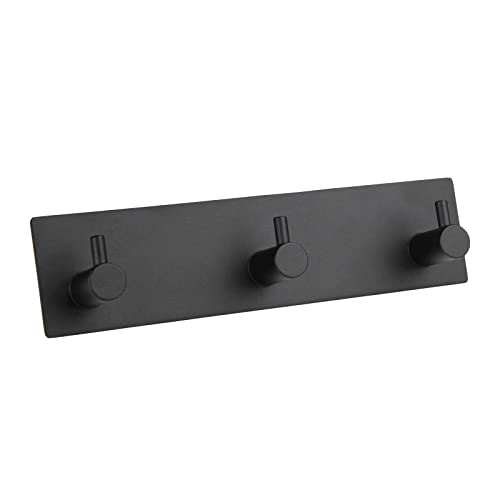 Image of Self Adhesive Towel Hooks for Bathrooms Stick on Wall hooks 3 Coat hooks