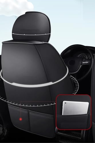 Housse de siège de voiture en cuir imperméable et kit complet 9 pièces - 5