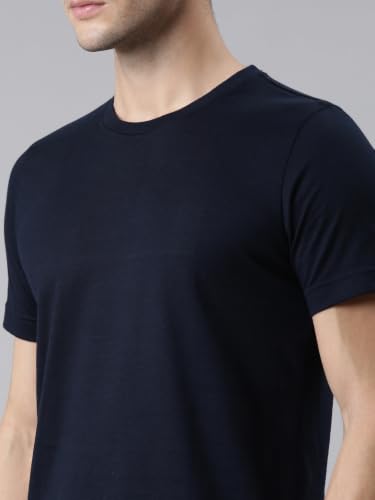 Image of F A S O Men's 100% Super Combed Cotton Full Sleeve T-Shirt | Regular Fit Crew Neck Casual Sports Tee | Soft Breathable Tag-Free Cotton Shirt with Reflective Logo