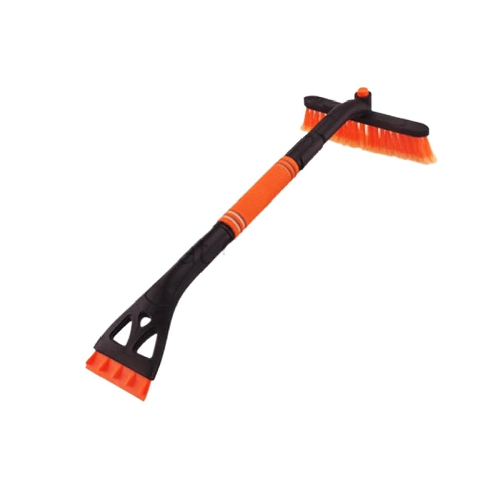 Cepillo de Nieve telescópico para Coche y raspador de Hielo, Parabrisas de Invierno, eliminación de Nieve y raspado de Hielo, Accesorios para vehículos(Orange-1PC)