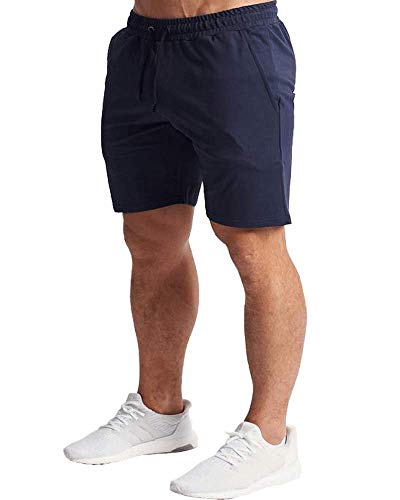 EVERWORTH Men's Casual Training Shorts Gym Workout Fitness Short Bodybuilding Running Jogging Short Pants Navy XL Tag 3XL