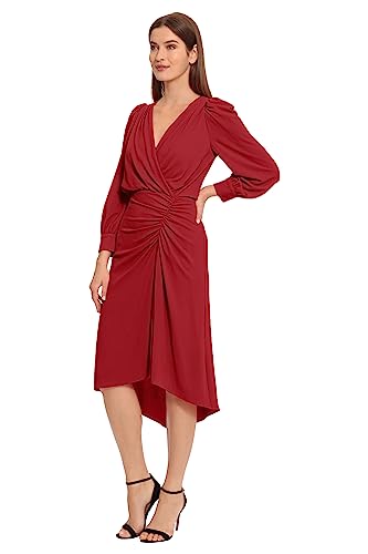 Image of Maggy London Women's Maggy London Women's Dresses Long Sleeve Catalina Crepe Dress Workwear Event Guest of Wedding