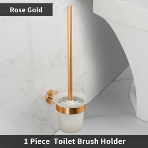 Accessoires de salle de bain or rose brossé : kit complet en acier inox
