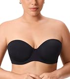 [DELIMIRA] ストラップレス ブラジャー 大きいサイズ 肩紐なし ブラック G80