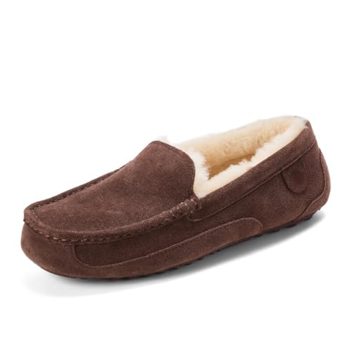 Fireside by Dearfoams Mens Moccasin Slipper COFFEE 12 W US