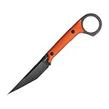 KIASLORE KS527 Fixed Blade Knife, D2 Blade G10 Handle for Men Women, with Kydex Sheath, Utility Knife for EDC Survival Hiking Camping Outdoor Everyday (Orange)