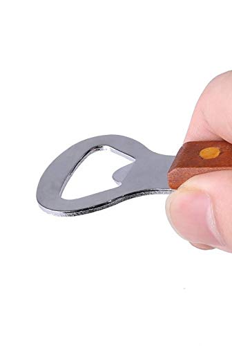 Smart Cook Bottle Opener Can Punch Opener - Dual-Sided Manual Stainless Steel Can Opener With Riveted Wood Handle, Set Of 2 Units #TOP2