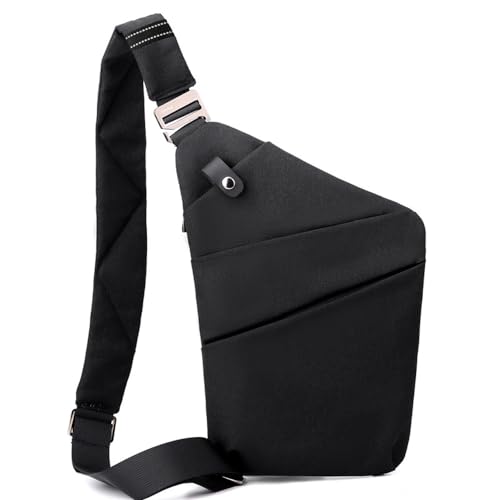 SOUUXIU Chest Bag for Men/Women Lightweight Multi-functional Travel Sling Bag Scientific Storage for Outdoor Fashion Casual Business Left/Right Shoulder Bag