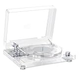 Vinyl Record Player,Transparent Acrylic Turntable with Bluetooth 5.3 & Belt-Drive,w/Carbon Tonearm, Heavy Base, Built-in Preamp, 33⅓/45 RPM, Aux-in Functionality, Wireless Streaming