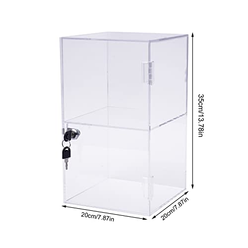 Clear Acrylic Display Case With Lock 2-Shelf Lockable Display Case Countertop Transparent Box Acrylic Display Box For Collectible #TOP2