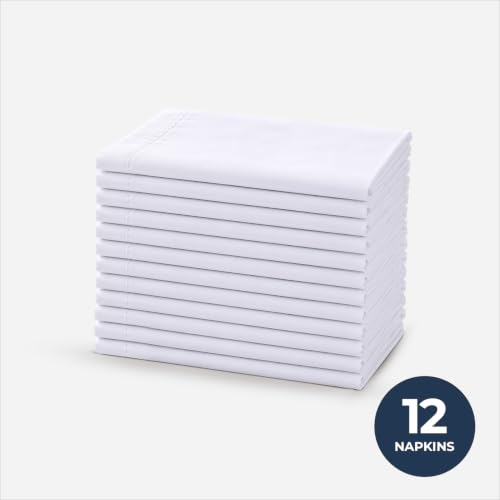 Servilletas de tela AMOUR INFINI algodón set x12 blancas miniatura 3