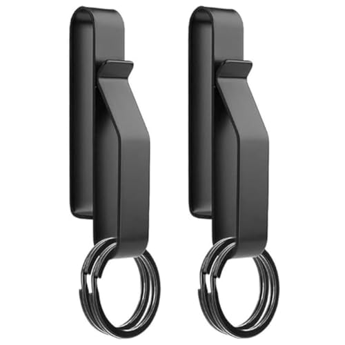 ZHAOYCSH Llavero Táctico Resistente, 2 Piezas con Mosquetón y Clip de Liberación Rápida Universal, Kit Multiusos para Cinturón con 4 Anillas, para Policía, Bomberos, Camping y Supervivencia