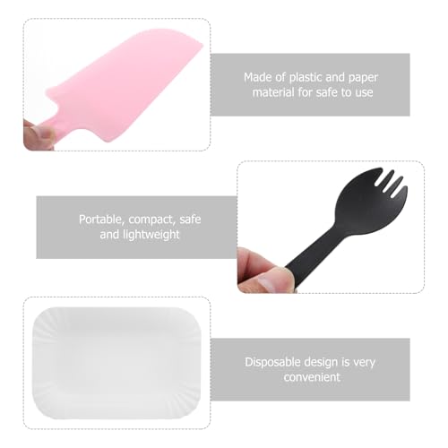 ROMISBABA �g���̂ăv���X�`�b�N�i�C�t �t�H�[�N�Ǝ��M�Z�b�g 50������ �a�����p�[�e�B�[ �s�N�j�b�N�p �y�� �P�[�L�p�H�� �F �����_���J���[