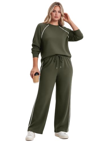 Ekoauer Lounge Sets for Women 2 Piece Matching Outfits Army Green Small - image 4