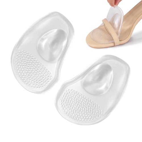 Almohadillas metatarsianas para hombres y mujeres, almohadillas resistentes a los golpes para el pie cojín de bola de gel transparente reutilizable para mujer, tacones altos, almohadillas