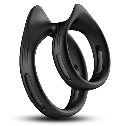 WreGmgg Accesorios de bisagras Felices de Anillo de Silicona de Alta Elasticidad (Negro), Masaje de Anillo de Silicona, H