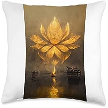 The blossoming golden lotus Throw Pillow