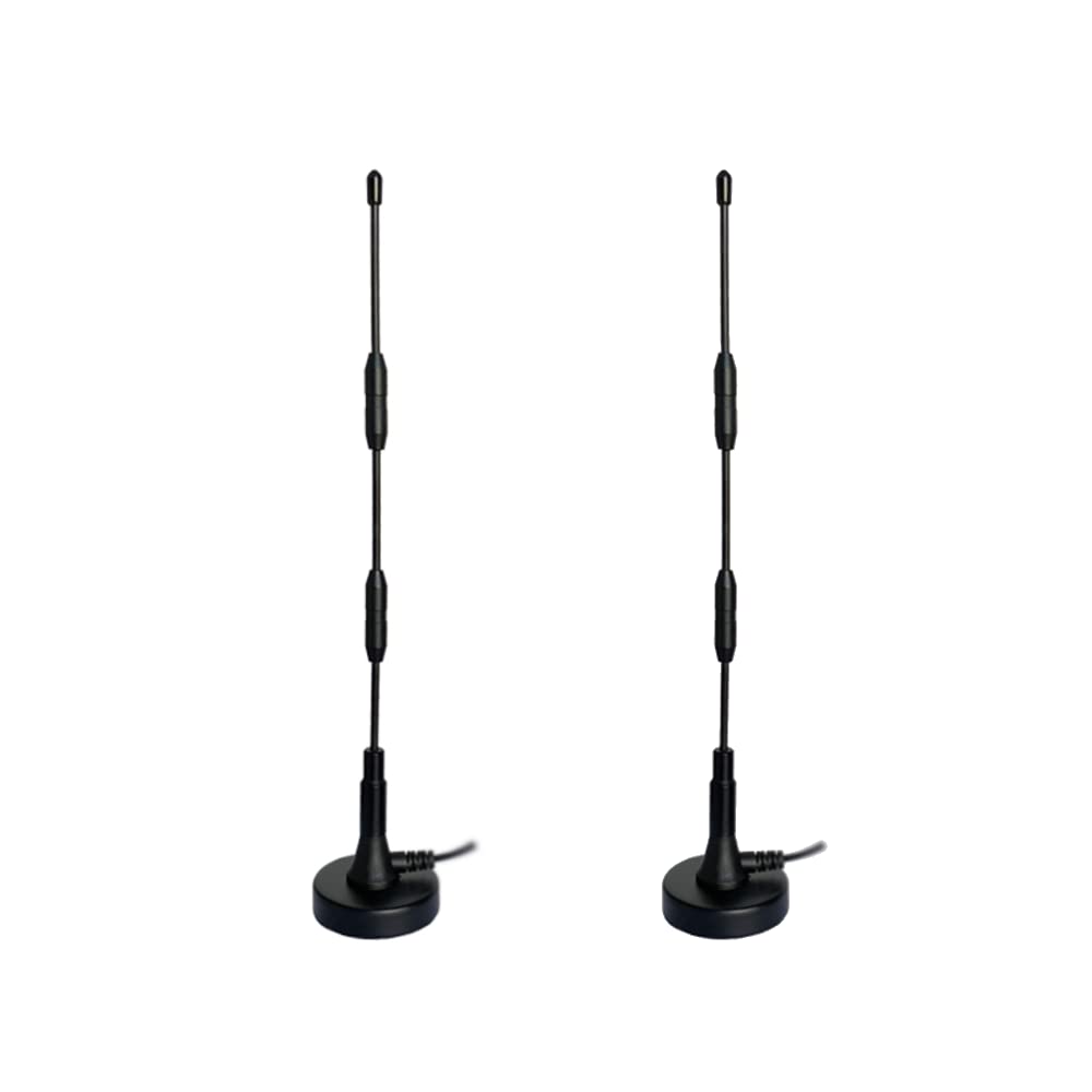 2 x À toute épreuve Gain élevé 4G/5G Booster Whip Antenne Omnidirectionnelle Forte Support Magnétique SMA TS9 Externe Intérieur Extérieur Internet Antenne Haut Débit Mobile