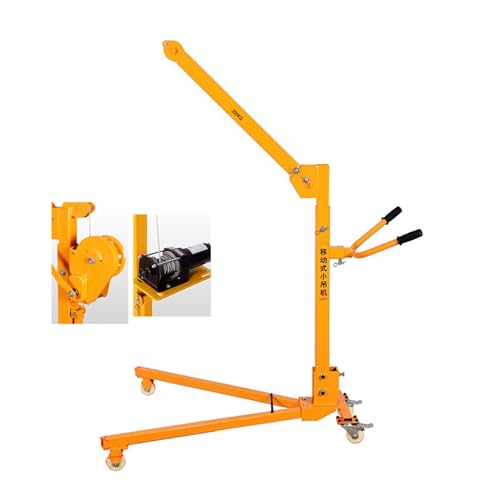 Mobile Portable Foldable Cranes, Hand Crank Small Cranes, Household Lifting Lifting Machines MINGPING(300kg Hand cranked+Electric 12V)